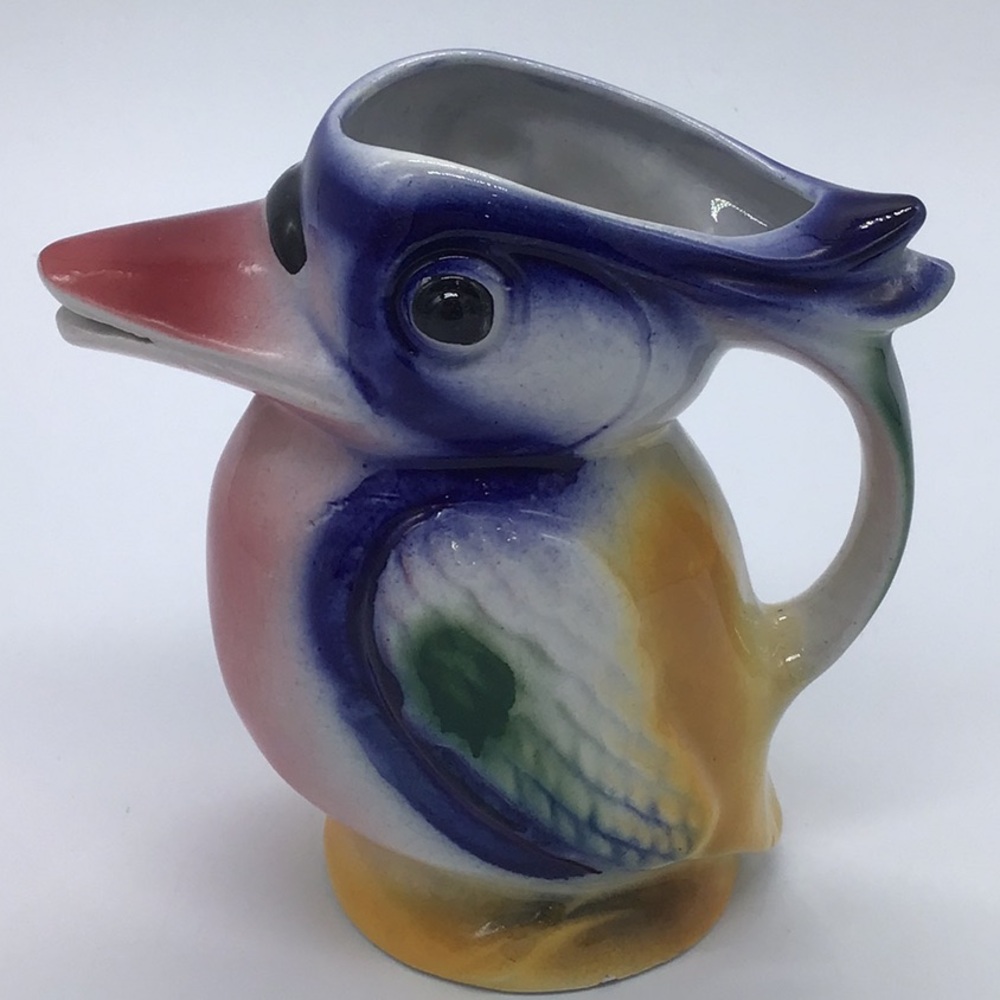 Vintage Kookaburra Ceramic Creamer Bird Pitcher